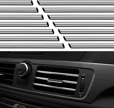 £2.99 • Buy 10pcs Car Accessories Air Conditioner Outlet Decoration Strip Universal Silver