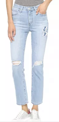$139.95 • Buy AC For AG - Alexa Chung X AG Sabine High Waisted Straight Leg Jeans Size 27 EUC
