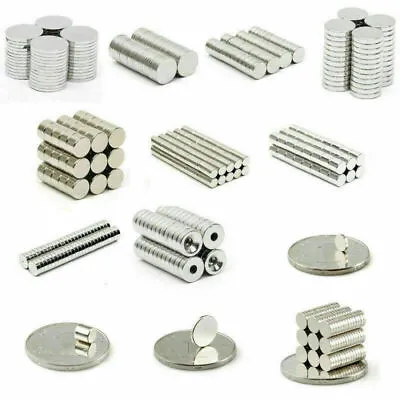 2mm 3mm 4mm 5mm 6mm 7mm 8mm 9mm Disc Magnets Neodymium Small Fridge Magnets N50 • $8.54