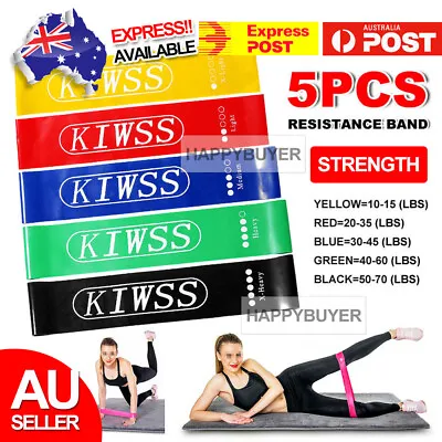 $6.95 • Buy 5pcs Set Resistance Bands Loop GYM Fitness Exercise Yoga Training Booty Band