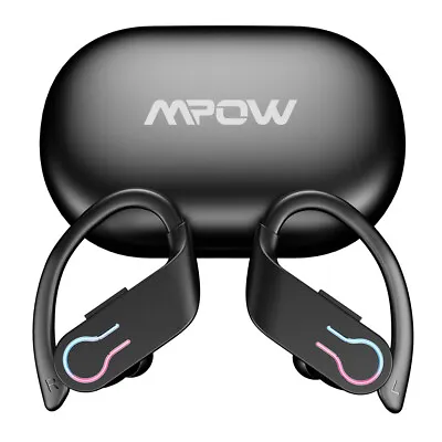 MPOW TRUE WIRELESS EARBUDS For Sports Ear Hook TWS Bluetooth 5.3 Headphones HIFI • £19.94