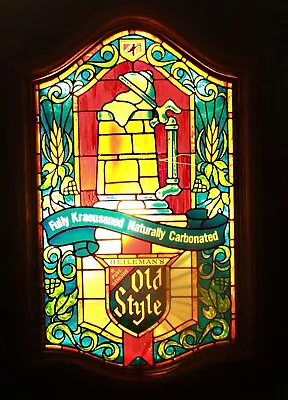 Vintage Heileman's Old Style Beer Stein Faux Stained Glass Lighted Sign • $99.95