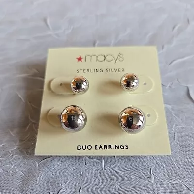 Macy's Sterling Silver Duo Earrings • $20