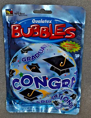 Bubbles Stretchy Plastic 22  Balloon Congrats Graduate Qualatex FAST FREE SHIP • $8.99