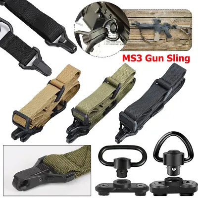 Tactical Quick Detach QD 1 2 Point Multi Mission Rifle Sling /M-lok Swivel Mount • $18.95