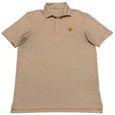 Clemson Tigers Vineyard Vines Performance Golf Polo Shirt Striped Mens Large • $24.94