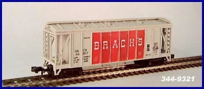 JnJ TRAINS N SCALE RTR #9321 BRACH'S 40' SGL AIR GRAY END MARKINGS W/CASE • $10