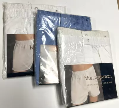 NEW Munsingwear Men’s Woven Boxer 100% Cotton Snap Waist Fly 6 Pair Size M 32-34 • $44.99