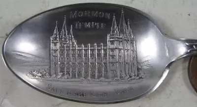 Antique Sterling Souvenir Spoon Mormon Temple Salt Lake City UT • $30