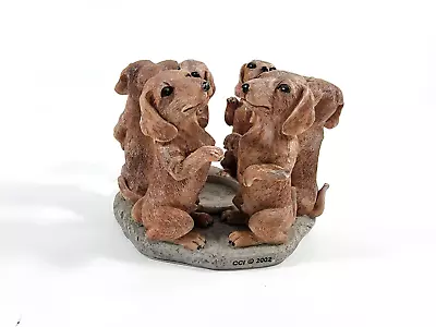 Dachshund True Friends Circle Of Dogs Votive Candle Holder Resin • $22.99