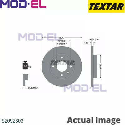 BRAKE DISC FOR PEUGEOT HOGGAR 206+ CITROEN XSARA/Hatchback/Van NAZA 1.6L 4cyl • £82.14