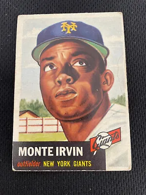 Monte Irvin 1953 Topps New York Giants Legend Vintage Baseball Card • $55