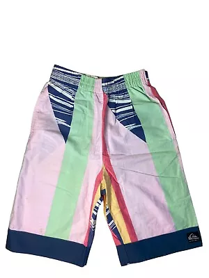 Quiksilver Shorts Size 81cm Vintage 90s Surf Wear Colourful 100% Cotton Beach • $50