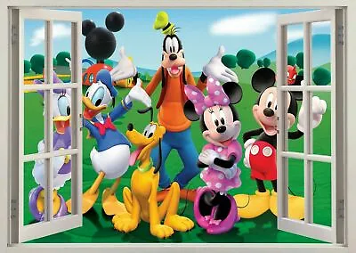 Mickey Minnie Mouse Clubhouse 3d Smashed Wall View Sticker Poster Vinyl 1-5 3 • £19.95