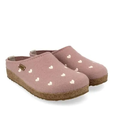 £82.62 • Buy Haflinger Sweetheart Pink Hearts Felt Slippers Cuoricini
