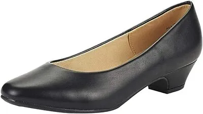 Women Slip On Pump Shoes 1.5 Inches Low Heel Close Toe Comfort Work Dress Shoes • $25.99