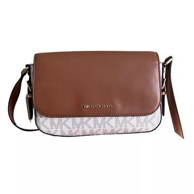 Michael Kors Bedford Legacy Vanilla Luggage Large Flap Crossbody $228 • $79.99