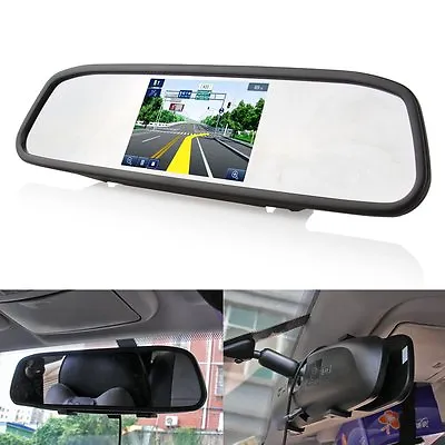 4.3  Screen TFT Car LCD Rear View Rearview DVD Mirror Monitor Backup Camera NEW • $19.99