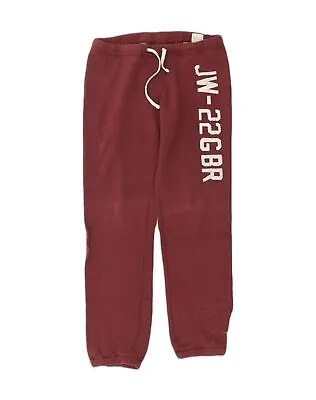 JACK WILLS Womens Graphic Tracksuit Trousers Joggers UK 10 Small Maroon AM37 • £13.67