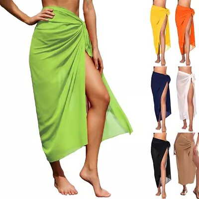 Elegant Bikini Cover Up Sheer Beach Wrap Skirt Dress For Women's Swimwear • $19.10