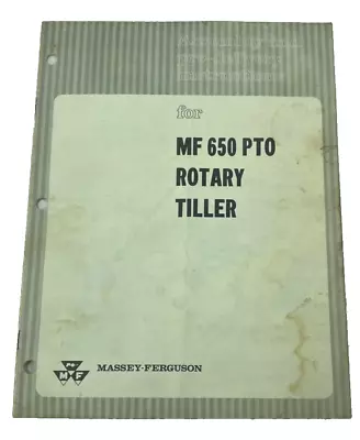 1967 Massey Ferguson Mf650pto Rotary Tiller Assembly & Pre-delivery Instructions • $12.99