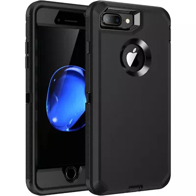 Black Rugged Shock / Drop Protection Defender Case For IPhone 7 / 8 • $24.95