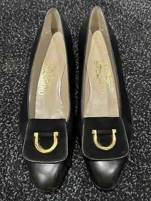 Salvatore Ferragamo Horseshoe Logo Leather Ladies Shoes Never Worn Classic • £59.99
