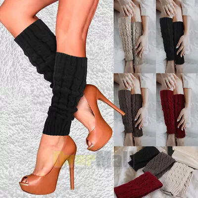 Women Winter Leg Warmer Chunky Knitted Crochet High Knee Leggings Boot Socks • $10.63