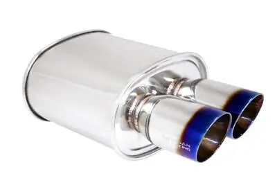 Megan Racing Universal Exhaust Muffler M-vo 2.5  Dual Blue Ti Burn Rolled Tips • $159