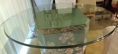 $295 • Buy Glass 52  Round Tempered Glass Table Top 1  Thick Bevel Edge - Clear