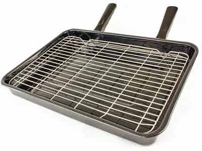 Extra Large Vitreous Enamel Grill Pan & Detachable Handles 420X300mm For Zanussi • £23.39