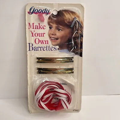 Vintage Goody Red Ribbon Barrettes Girls Hair Clips 90s Teen Fashion Child Style • $19.99
