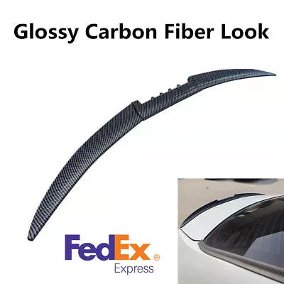 1.18-1.38M Adjustable Glossy Carbon Fiber Look Car Rear Roof Wing Spoiler Lip US • $24.47