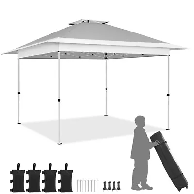  Pop-Up Gazebo 13x13 Height-adjustable Portable Outdoor Tent W/Wheeld Bag Gray • $119.59