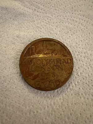 1948 LONDON OLYMPIC PARTICIPATION MEDAL. BRONZE 57.6 Mm DIAMETER. XIV OLYMPIAD. • £100