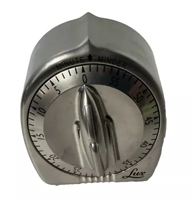 VTG Silver Chrome Stainless Colored Plastic Lux Minute Minder Kitchen Timer • $39.99