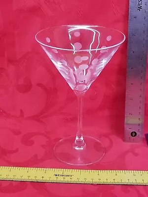 ~ MIKASA ~  CHEERS  ~ CRYSTAL MARTINI STEMWARE ~ Dots Circles • $16.29