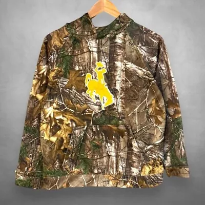 Real Tree Hunting Camo Hoodie Mens Small Woods Pullover Wyoming • $17.87