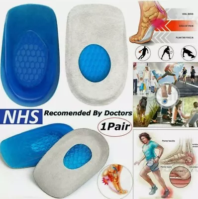 £2.99 • Buy 1 X Pair Gel Heel Support Shoe Pads Gel Orthotic Plantar Fasciitis Care Insoles