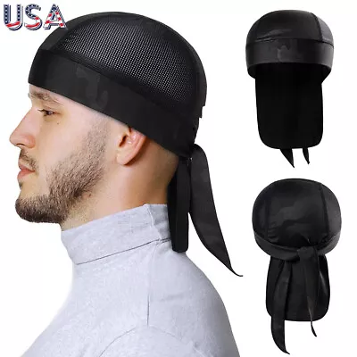 Durag Du-rag Wave Cap Hat Doo Rag Biker Bandana Head Wrap Skull Cap Beanie Hat • $7.89