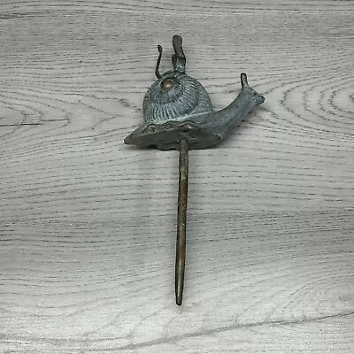 Vintage Heavy All Brass Snail Garden Lawn Figure With Spike/Attachment Decor MCM • $29.99