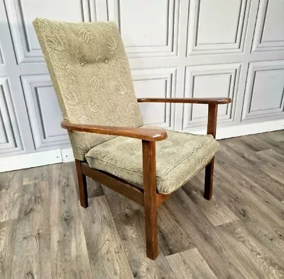 Vintage Mid-Century Easy Lounge High Back Arm Chair - Retro Scandi MCM Danish • £79.99