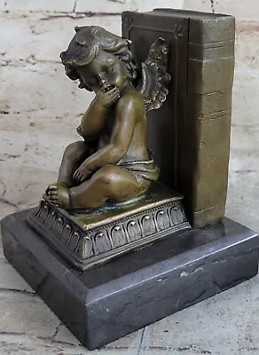 Vintage Bookends Metal Nude Cherub Cupid Angel Book End Figurine Figure Handmade • £105.04