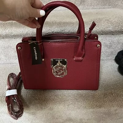 Bebe Handbag New Red Kate SM Shopper New W Tags Orig $109 • $14