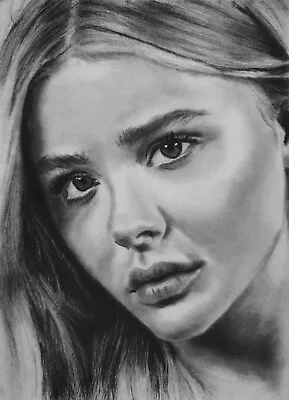 ORIGINAL ACEO Sketch Card Miniature Drawing Actress Chloe Moretz  • £4.99