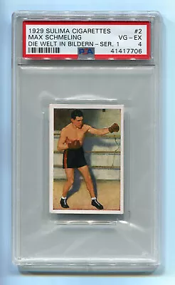 1929 Sulima Cigarettes Die Welt Bildern 2 Max Schmeling PSA 4 NQ HOF Boxing Card • $299.99