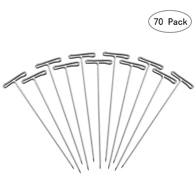  FRCOLOR 70pcs Wig T-Pins 2 Inch With Plastic Box For Blocking Knitting • £7.99