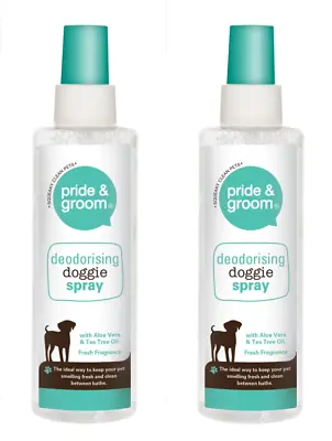 £6.50 • Buy 2x Pride & Groom Pet Dog Deodorising Spray With Aloe Vera & Tea Tree Oil - 200ml