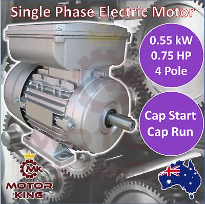 0.55kw 0.75HP Single-Phase 1400rpm Electric Motor REVERSIBLE 240v B3 4 Pole CSCR • $164