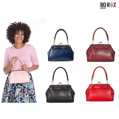 Banned Daydream Shoulder Bag 50s Retro Vintage Style Faux Leather Bow Rockabilly • $49.72